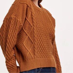 Dear John HOLDEN SWEATER NUTSHELL Cable Knit Sweater Medium